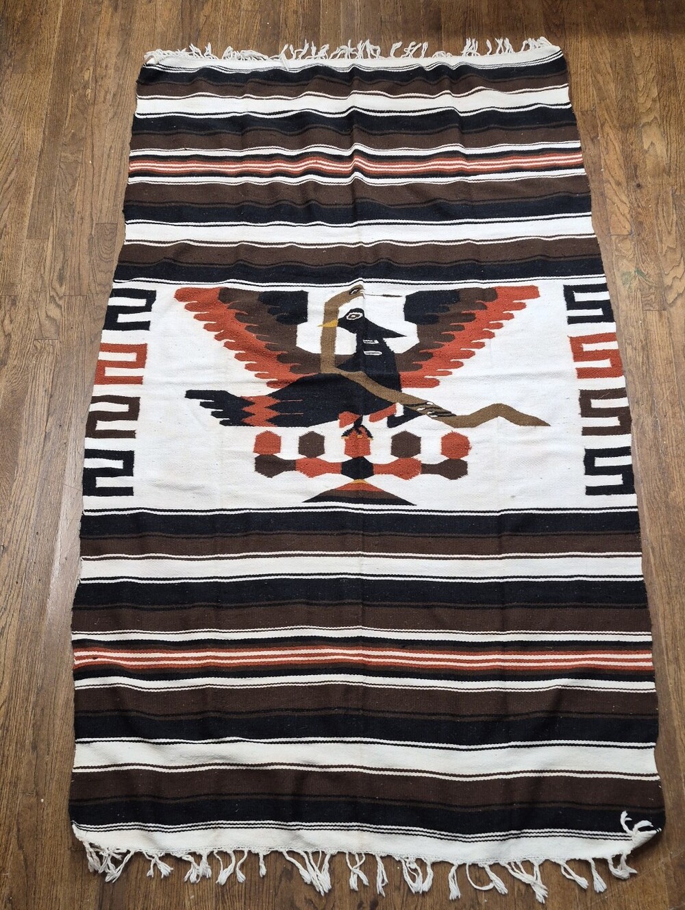 Vintage Mexican Eagle /Snake Blanket/rug/wall art